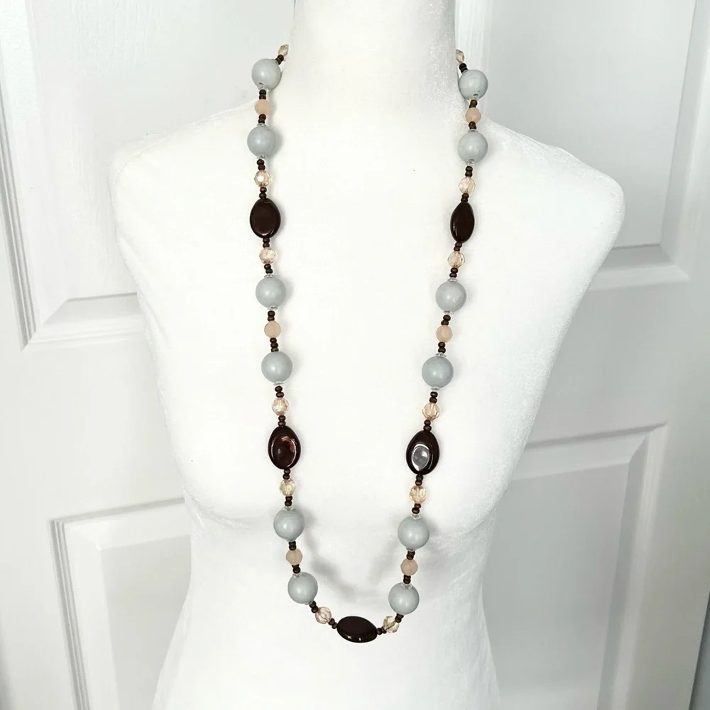 Funky long bauble bead necklace